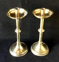 Pair of Arts and Crafts Brass Five Branch Altar Candelabra (7 of 8) Pair of Arts and Crafts Brass Five Branch Altar Candelabra (7 of 8)