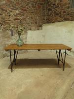 Industrial Vintage Folding Trestle Dining Table with Metal Legs & Reclaimed Top (12 of 17) Industrial Vintage Folding Trestle Dining Table with Metal Legs & Reclaimed Top (12 of 17)