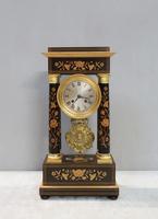 French Ebonised and Inlaid Portico Mantel Clock (2 of 10) French Ebonised and Inlaid Portico Mantel Clock (2 of 10)