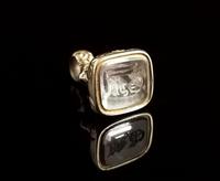 Antique Georgian Seal Fob Pendant, Rolled Gold & Quartz, Initial M (6 of 12) Antique Georgian Seal Fob Pendant, Rolled Gold & Quartz, Initial M (6 of 12)