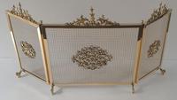 19th Century Polished Brass Three Panel Fire Screen (2 of 4) 19th Century Polished Brass Three Panel Fire Screen (2 of 4)
