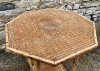 Antique Victorian Octagonal Bamboo Rattan Table (6 of 9) Antique Victorian Octagonal Bamboo Rattan Table (6 of 9)