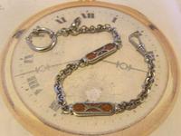 Pocket Watch Chain 1930s German Art Deco Silver Chrome & Goldstone Albert Nos (3 of 12) Pocket Watch Chain 1930s German Art Deco Silver Chrome & Goldstone Albert Nos (3 of 12)