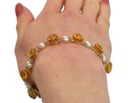 30.12ct Citrine & Pearl, 9ct Yellow Gold Bracelet - Vintage 1967 (12 of 12) 30.12ct Citrine & Pearl, 9ct Yellow Gold Bracelet - Vintage 1967 (12 of 12)