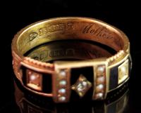 Victorian Diamond Mourning Ring, 15ct Gold, Black Enamel and Pearl, Hairwork (10 of 13) Victorian Diamond Mourning Ring, 15ct Gold, Black Enamel and Pearl, Hairwork (10 of 13)
