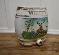 Large Painted Ceramic Scotch Whiskey Barrel, Stag at Bay (3 of 5) Large Painted Ceramic Scotch Whiskey Barrel, Stag at Bay (3 of 5)