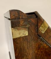Victorian Burr Walnut Brass Bound Desktop Stationery Cabinet (14 of 15) Victorian Burr Walnut Brass Bound Desktop Stationery Cabinet (14 of 15)