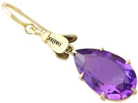 9.58ct Amethyst & 15ct Yellow Gold Drop Earrings - Antique c.1890 (3 of 9) 9.58ct Amethyst & 15ct Yellow Gold Drop Earrings - Antique c.1890 (3 of 9)