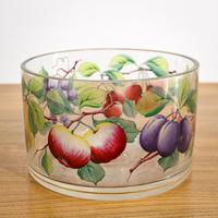 Webb Corbett Glass Bowl with Painted Fruit