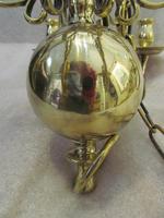 A Dutch Style 6 Light Brass Ball Chandelier (3 of 6) A Dutch Style 6 Light Brass Ball Chandelier (3 of 6)