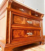 Burr Walnut Chest of Drawers / French Antique Style Commode with Marble (2 of 7) Burr Walnut Chest of Drawers / French Antique Style Commode with Marble (2 of 7)