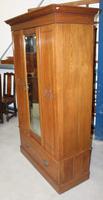 1940's Mirrored 1 Door Oak Wardrobe With Large Drawer. (5 of 5) 1940's Mirrored 1 Door Oak Wardrobe With Large Drawer. (5 of 5)