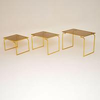 1970’s Vintage Italian Brass & Glass Nest of 3 Tables (2 of 10) 1970’s Vintage Italian Brass & Glass Nest of 3 Tables (2 of 10)