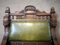 Late Victorian Carved Oak & Leather Armchair (7 of 14) Late Victorian Carved Oak & Leather Armchair (7 of 14)
