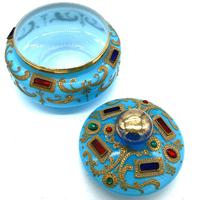 Very Important Rare Large Opaline Glass Box in Turquoise for the Oriental Market (2 of 5) Very Important Rare Large Opaline Glass Box in Turquoise for the Oriental Market (2 of 5)