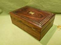 Inlaid Unisex Rosewood Jewellery Box + Tray. c1835 (6 of 12) Inlaid Unisex Rosewood Jewellery Box + Tray. c1835 (6 of 12)