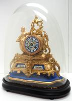 Stunning Complete French Mantel Clock Under Dome with Base Figural Sevres Mantle Clock. (3 of 10) Stunning Complete French Mantel Clock Under Dome with Base Figural Sevres Mantle Clock. (3 of 10)