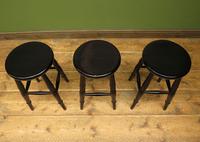 Set of Three Vintage Ebonized Stools (5 of 12) Set of Three Vintage Ebonized Stools (5 of 12)