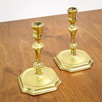 Pair of George I Brass Candlesticks