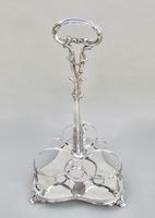 Fabulous Set of 3 Victorian Silver Mounted Bristol Green Glass Decanter By Henry Wilkinson & Co, Birmingham 1839 - in Original Silver Plated Stand (9 of 12) Fabulous Set of 3 Victorian Silver Mounted Bristol Green Glass Decanter By Henry Wilkinson & Co, Birmingham 1839 - in Original Silver Plated Stand (9 of 12)