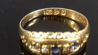 Late Victorian Diamond Blue Sapphire Dainty Gypsy Ring L 1/2 (5 of 11) Late Victorian Diamond Blue Sapphire Dainty Gypsy Ring L 1/2 (5 of 11)