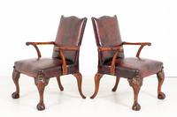 Pair of Chippendale Style Leather Gainsborough Chairs (6 of 8) Pair of Chippendale Style Leather Gainsborough Chairs (6 of 8)