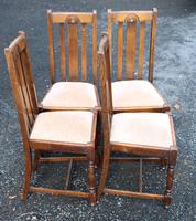 1930s Set 4 0ak Highback Dining Chairs with Pop Out Seats (3 of 4) 1930s Set 4 0ak Highback Dining Chairs with Pop Out Seats (3 of 4)