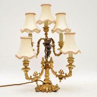 Antique French Gilt Metal Candelabra Table Lamp (2 of 9) Antique French Gilt Metal Candelabra Table Lamp (2 of 9)