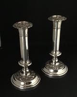 Pair of Victorian Silver Plated Candlesticks Pair of Victorian Silver Plated Candlesticks