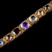 Art Deco Gemstone Bracelet Silver 18ct Gold Gilt c.1920 (3 of 8) Art Deco Gemstone Bracelet Silver 18ct Gold Gilt c.1920 (3 of 8)
