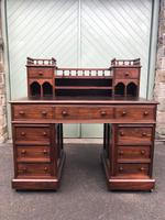 Antique Anglo Indian Teak Pedestal Writing Desk (4 of 13) Antique Anglo Indian Teak Pedestal Writing Desk (4 of 13)