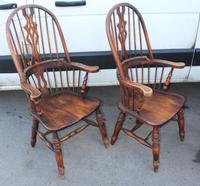 1940's Pair of Oak Country Farmhouse Chairs (4 of 5) 1940's Pair of Oak Country Farmhouse Chairs (4 of 5)