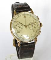 Gents 9ct Gold Landeron Chronograph Wrist Watch (2 of 5) Gents 9ct Gold Landeron Chronograph Wrist Watch (2 of 5)
