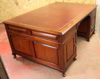 1920s Mahogany Partners Pedestal Desk with Red Top (4 of 4) 1920s Mahogany Partners Pedestal Desk with Red Top (4 of 4)