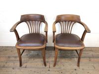 Pair of Early 20th Century Oak & Leather Desk Chairs (3 of 10) Pair of Early 20th Century Oak & Leather Desk Chairs (3 of 10)