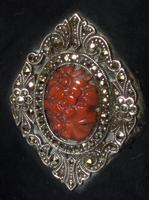 Fine Quality Silver, Black Enamel, Coral and Marcasite Case (2 of 6) Fine Quality Silver, Black Enamel, Coral and Marcasite Case (2 of 6)