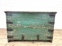 Distressed Painted Metal Bound Trunk (10 of 10) Distressed Painted Metal Bound Trunk (10 of 10)