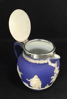 Victorian Blue and White With Silver Plated Lid Jug by Adams (3 of 6) Victorian Blue and White With Silver Plated Lid Jug by Adams (3 of 6)