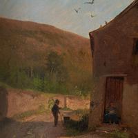 Frederik Rohde, Rural Scene With Chickens, Landscape Painting (7 of 7) Frederik Rohde, Rural Scene With Chickens, Landscape Painting (7 of 7)
