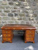 Antique Burr Walnut Pedestal Desk