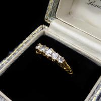 Antique Victorian Old Cut Diamond Five Stone 18K Gold Scroll Ring (3 of 10) Antique Victorian Old Cut Diamond Five Stone 18K Gold Scroll Ring (3 of 10)