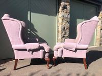 Pair of Antique English Upholstered Wing Armchairs (8 of 10) Pair of Antique English Upholstered Wing Armchairs (8 of 10)