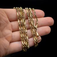 Antique Victorian 9ct 9K Gold Fancy Faceted Long Guard Muff Chain Necklace (9 of 9) Antique Victorian 9ct 9K Gold Fancy Faceted Long Guard Muff Chain Necklace (9 of 9)