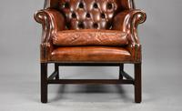 George II Style Brown Leather Hand Dyed Wingback Armchair (4 of 17) George II Style Brown Leather Hand Dyed Wingback Armchair (4 of 17)