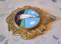 Vintage Pocket Watch Chain Fob 1940s Golden Gilt & Coloured Enamel Sailing Boat Fob (4 of 6) Vintage Pocket Watch Chain Fob 1940s Golden Gilt & Coloured Enamel Sailing Boat Fob (4 of 6)