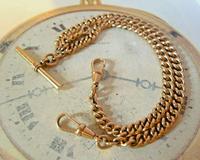 Victorian Pocket Watch Chain 1890s Antique 12ct Rose Rolled Gold Albert & T Bar (3 of 10) Victorian Pocket Watch Chain 1890s Antique 12ct Rose Rolled Gold Albert & T Bar (3 of 10)