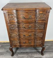 Chest of Drawers Vintage French Style Oak Carved Cabinet LOT 3969
