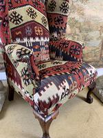 Kilim Covered Wingback Armchair on Ball & Claw Feet (8 of 9) Kilim Covered Wingback Armchair on Ball & Claw Feet (8 of 9)
