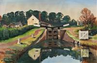 'Lapworth Canal, Warwickshire' Exceptional Vintage Oil on Canvas Painting c1960 (6 of 13) 'Lapworth Canal, Warwickshire' Exceptional Vintage Oil on Canvas Painting c1960 (6 of 13)