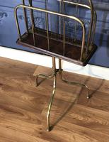 Victorian Brass & Oak Revolving Paper Rack by William Tonks (7 of 7) Victorian Brass & Oak Revolving Paper Rack by William Tonks (7 of 7)